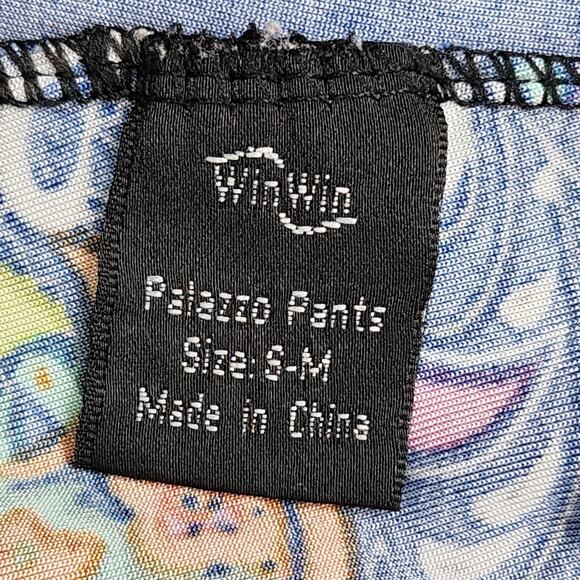 WinWin Pants Womens S-M Multicolor Floral Paisley High Waist Wide Leg Palazzo - Picture 4 of 10